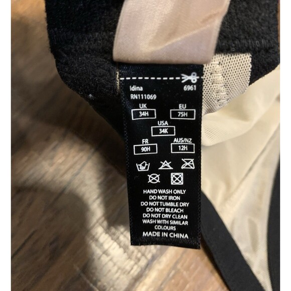 Panache 34H Idina Black  Balconnet Underwire Cup  Bra Style 6961 NWT - Picture 7 of 7